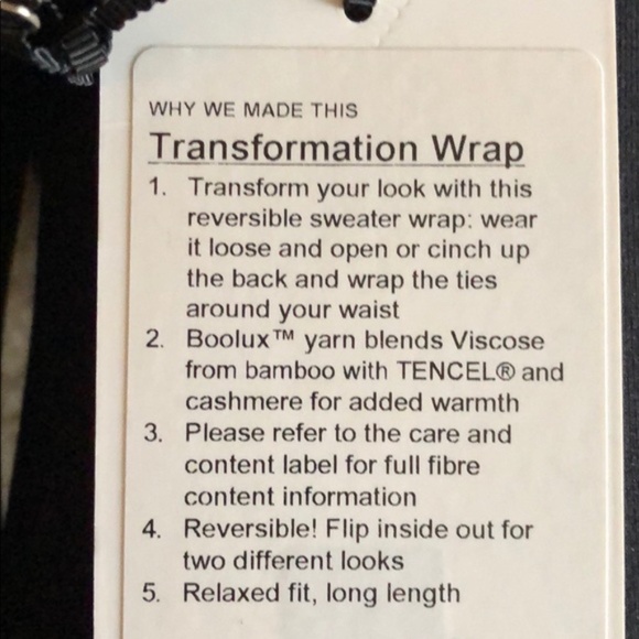 LULULEMON Black SIT in LOTUS Wrap Reversible Sweater SZ 4 - Picture 6 of 6